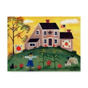 TRADEMARK FINE ART Cheryl Bartley 'Scarecrow Pumpkin Sheep' Canvas Art, 14x19 ALI40991-C1419GG